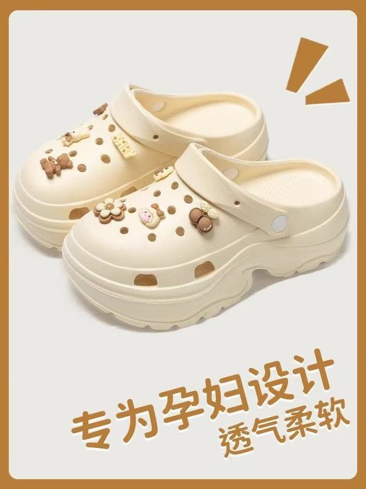 Cute cartoon perforated shoes for women, summer 2025 new style, EVA material, slip-resistant, odor-free, popular among influence