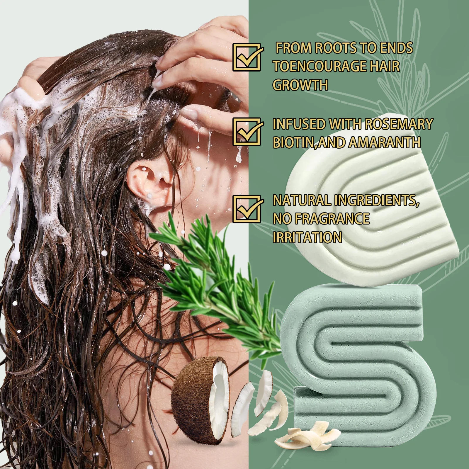 Rosemary & Biotin Volumizing Solid Shampoo and Conditioner set image 4