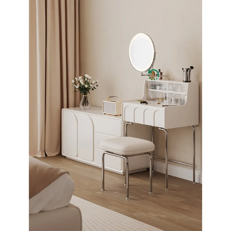 

Small 60cm Good-looking Multi-Functional Cream Style Solid Wood Bed Side Small Makeup Table