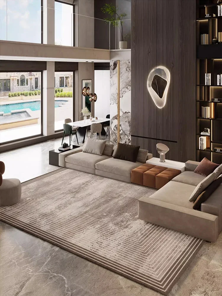 Abstract Brown Striped Carpet Creative Artistic Rug Luxury Living Room Decoration Carpets Comfortable Easy Clean Bedroom Rug 양탄자 2