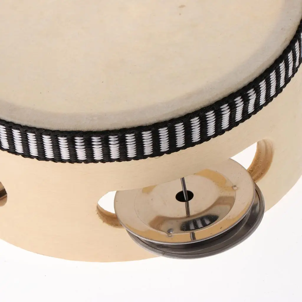 4/6inch Hand Held Wooden Tambourine Percussion Drum Kids Musical Children Percussion Instrument Educational Toys hand tambourine