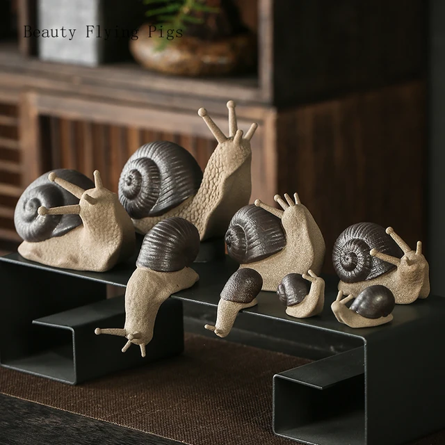 Kreative Keramik kleine Schnecke Tee Haustier Dekoration Tee Tisch Blume  Haustier Zen Tee Set Blumentopf Zubehör künstliches Tier - AliExpress