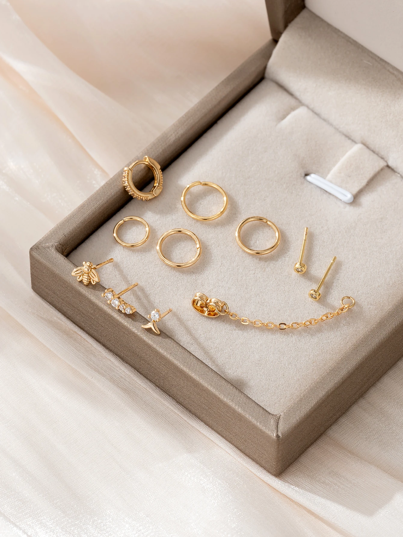 Minimalist earrings multiple ear sets for music festivals and daily jewelry