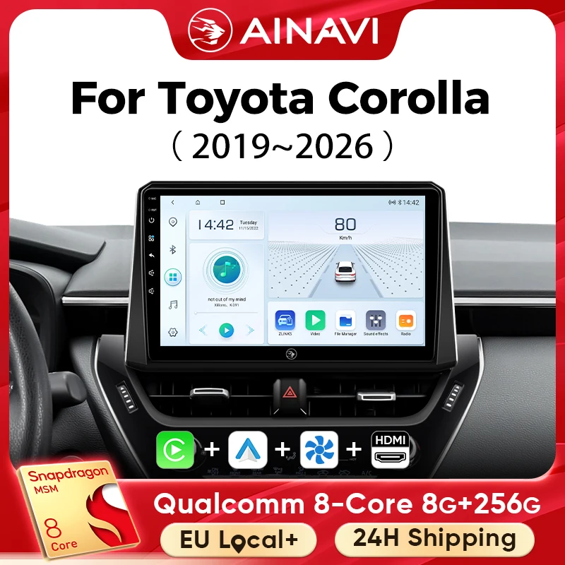 Ainavi Car Multimedia Player For Toyota Corolla E210 Radio Wireless Carplay Android Auto 4G WIFI 2Din