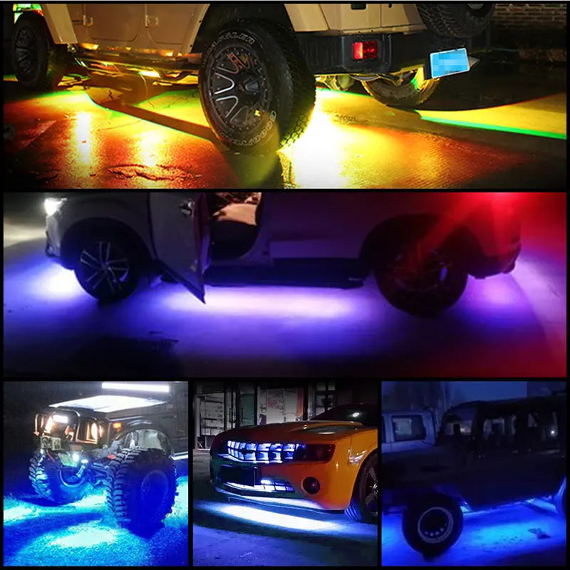 4/5/6/8 In 1 RGB LED Rock Lights Bluetooth-Compatible APP Control Music  Sync Car Chassis Light Undergolw Waterproof Neon Lights - AliExpress