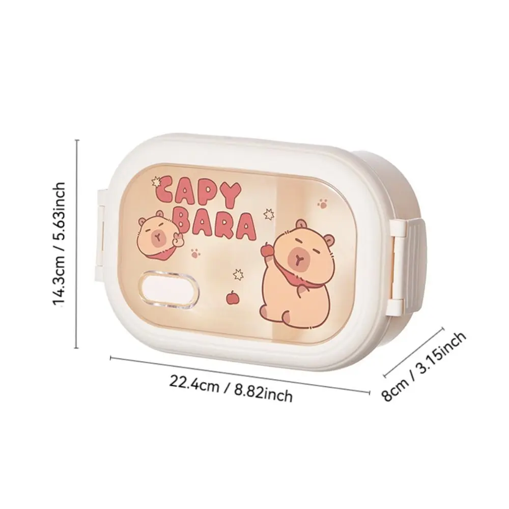 Cute Capybara Lunch Box 1320ml Large Capacity Leak Proof Meal Boxes Grid Seal Food Storage Box for Outdoor Picnic School