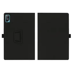 Premium PU Leather Two - Fold Stand Tablet Case with Hand Strap and Pencil Holder for DOOGEE TAB G6 Pro (Black)