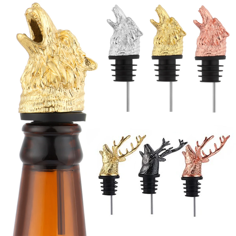 1 PC Wolf Head Wine Pourer Stopper