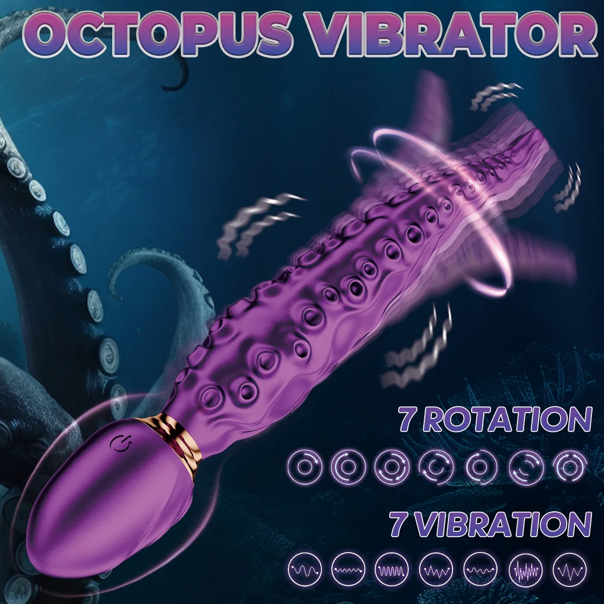 Vibrating Monster Dildo Sex Toys Octopus Tentacle Silicone G-Spot Clitoris Vibrators 7 Modes for Anal Vagina Nipple Stimulation sex toys