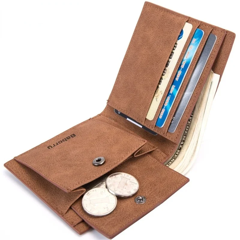 Mens Wallet Fashion Rfid Men Wallets with Coin Bag Zipper Small Mini Wallet Purses New Design Dollar Slim Money Bag