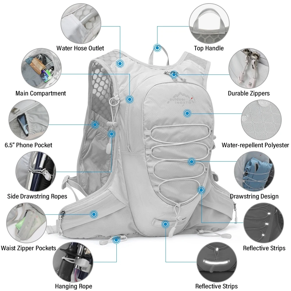 12L Cycling Hydration Vest Running Backpack Lightweight Riding Vest Pack Backpack Running Camping Bag Mountaineering Equipment 3