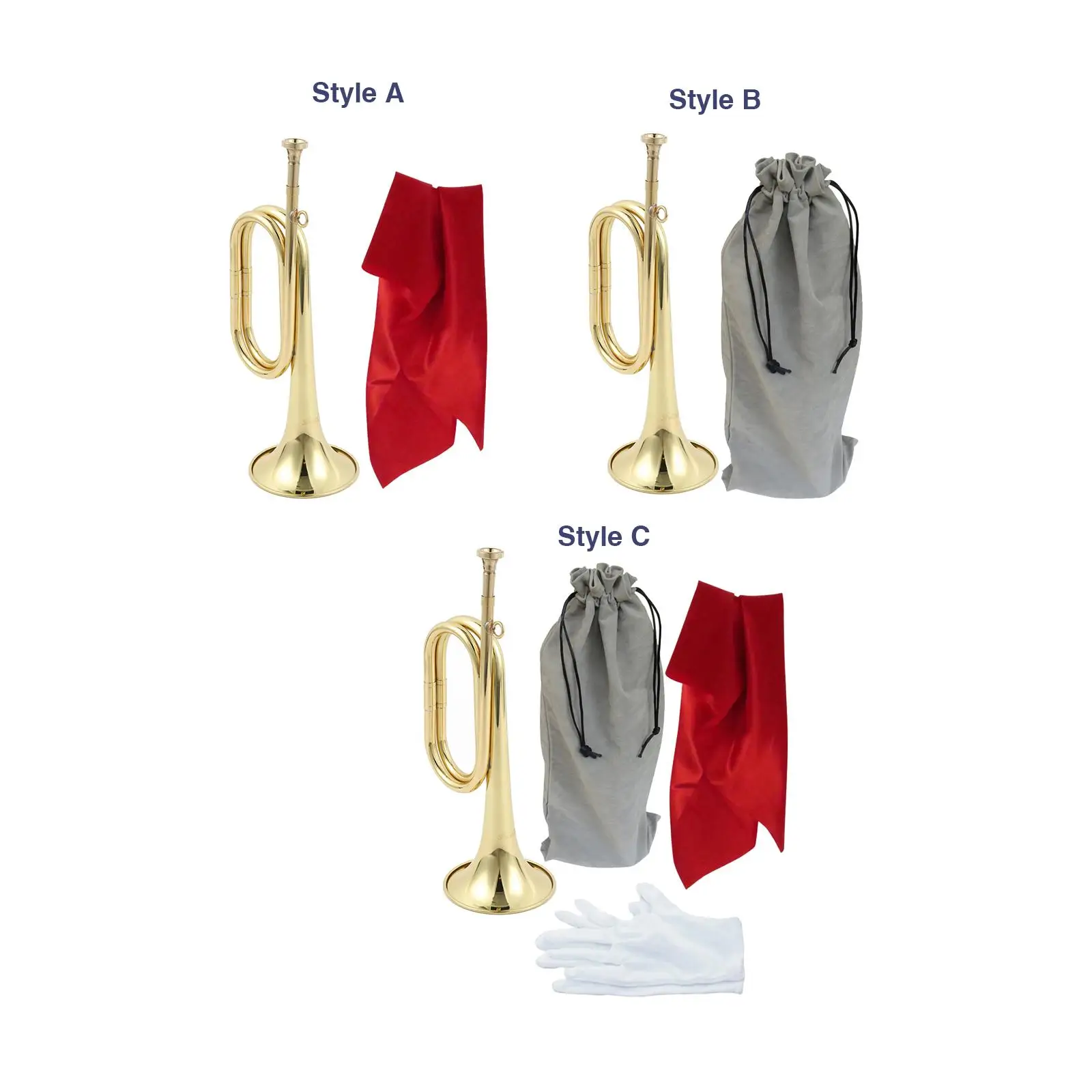 Copper And Brass Bugle for Musical Performance with Mouthpiece for Beginners