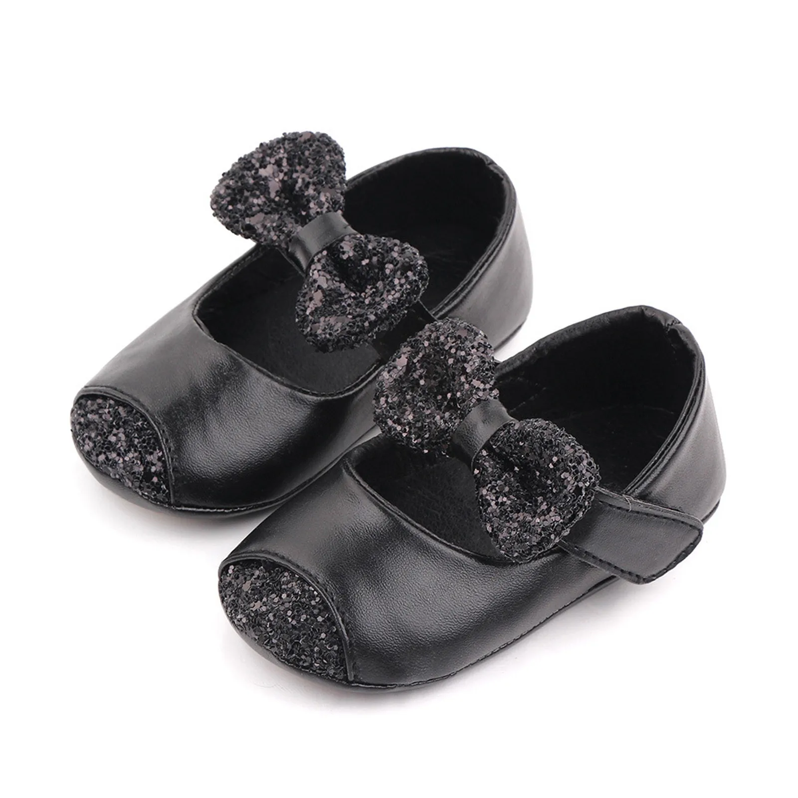 Baby Girls Shoes Leather Flats Princess Rhinestone Bling Dress Shoes
