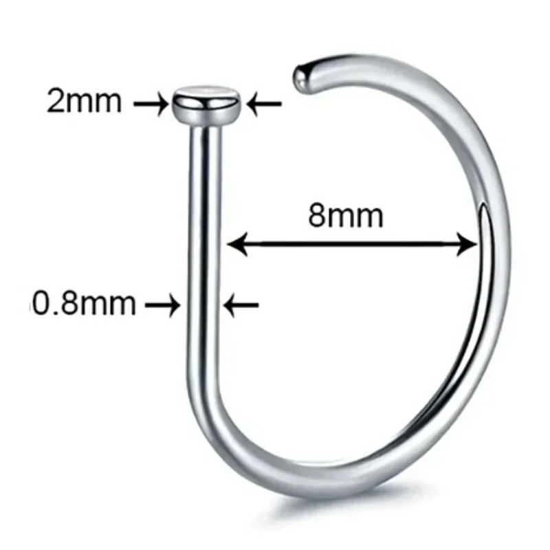 Nose Rings Piercing Jewelry Body Jewelry Nose Studs Body Piercing Earrings Ear Piercing Jewelry Metal Jewelry Fake Non Piercing Stainless Steel Nasal Ring For Women Men