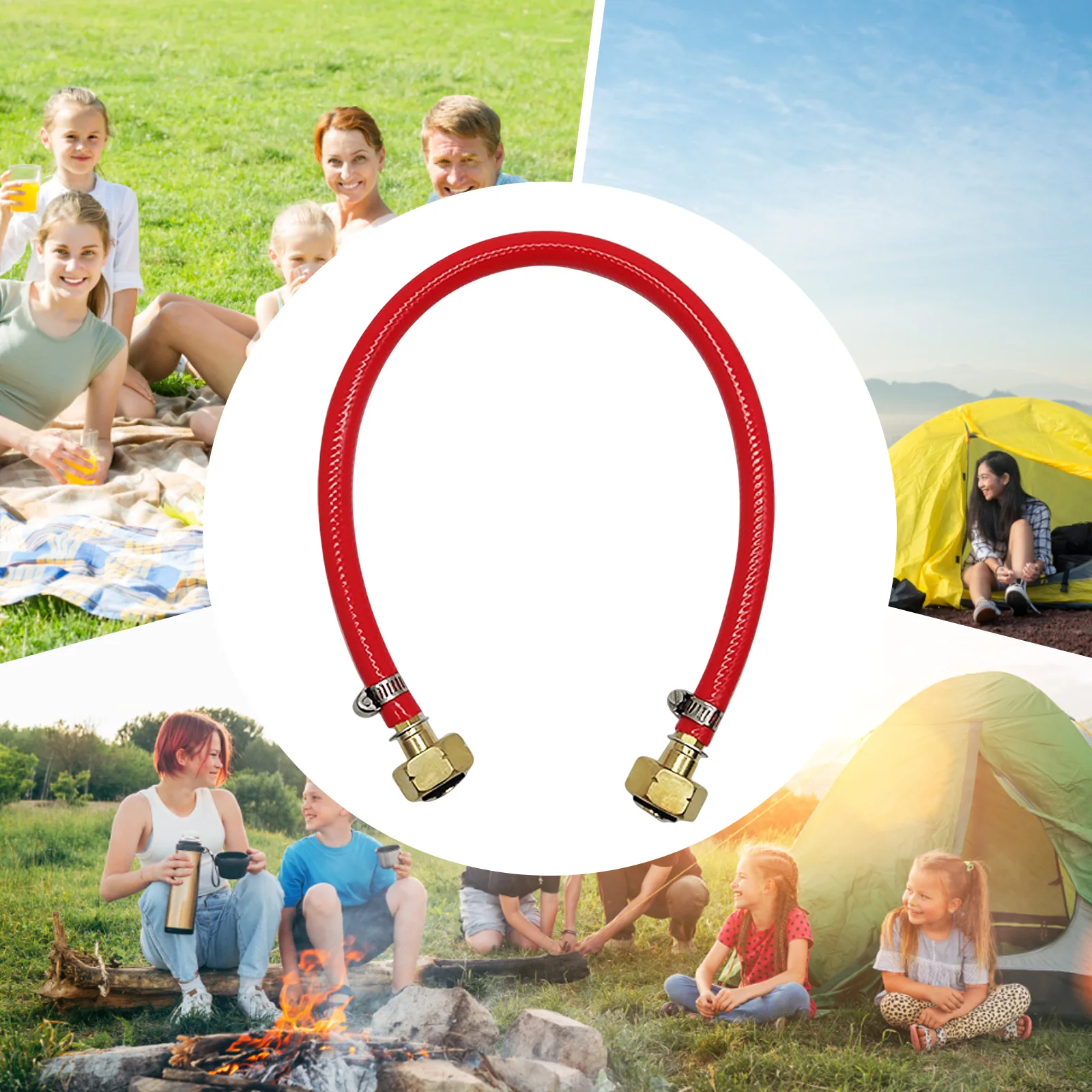 LPG Tank Mutual Inflation Connector Eastern European LPG Refilling Bridge Joint Rubber Hose  Outdoor Stove Accessories