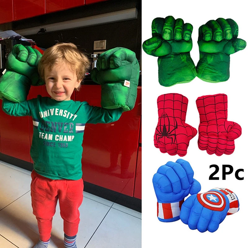 Hulk Spiderman Plush Boxing Fist Glove Cosplay Props Kids Toys Gift_1