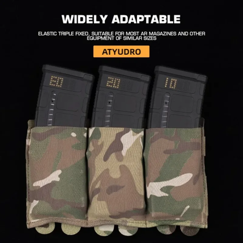 Magazine Storage Bag 5.56/7.62mm Triple Mag Pouch Hunting CS Wargame Molle System Accessories