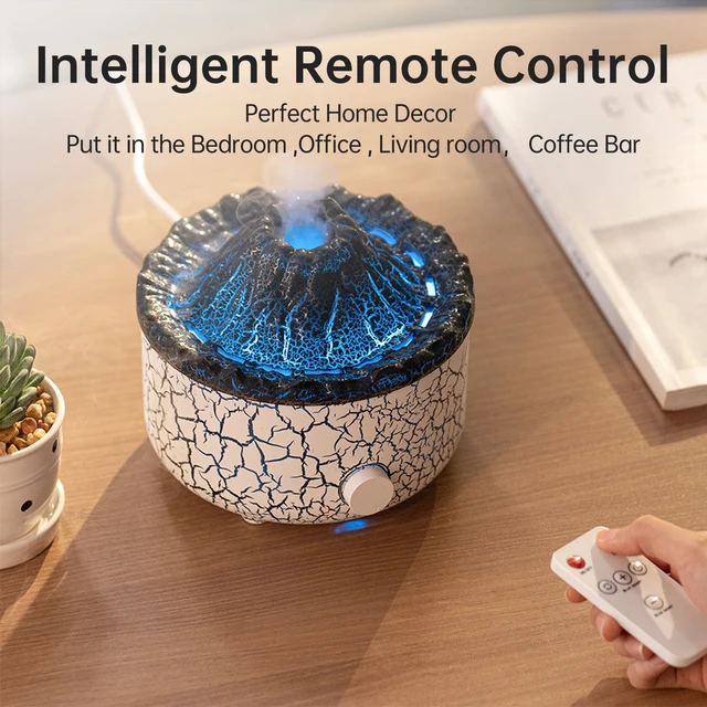 Flame Volcano Aromatherapy Humidifiers Diffuser With Colored Lights 560ml Ultrasonic Essential Oils Diffuser With Remote Control 5