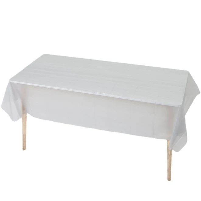 1pc Reusable Tablecloths 137x183cm BPA Free Plastic Dining Table Cover Cloth for Parties Picnic Camping Disposable Tablecloths 4