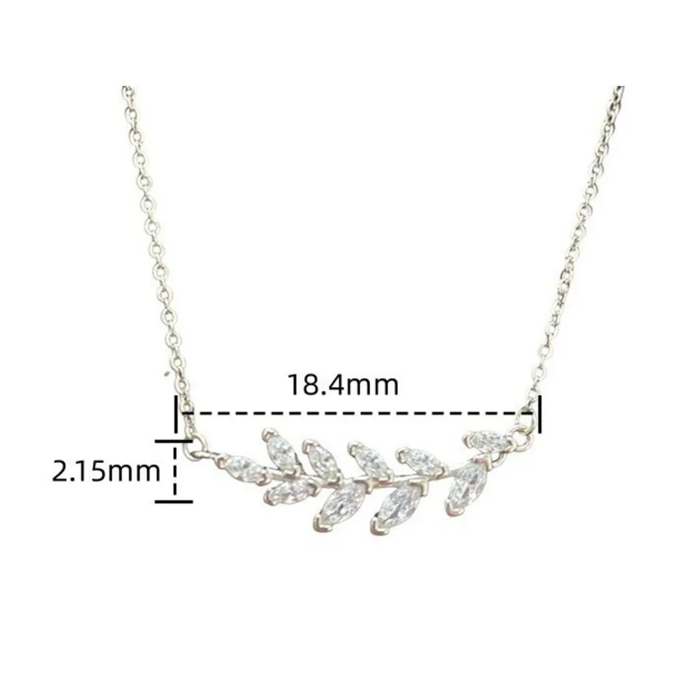 Wheat Ear Necklace Light Luxury and Unique Design Sense 2023 New Small Leaf Collar Chain as a Valentine's Day Gift for_voghion.com