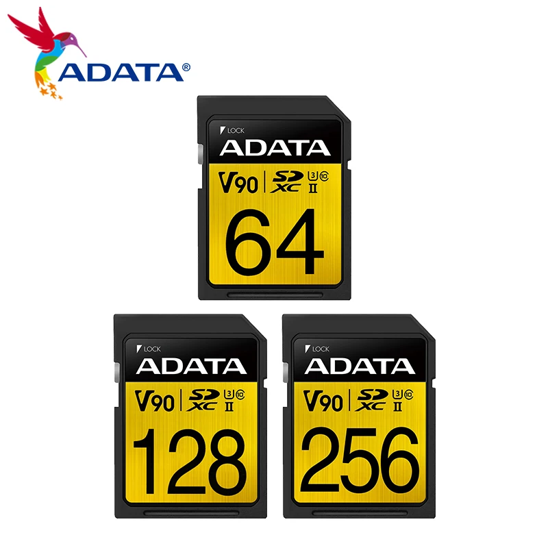 

ADATA Memory Card V90 SDXC 64GB 128GB 256GB Flash SD Card U3 8K High Speed Max up to 290MB/s Ultra HD Video Card for Camera