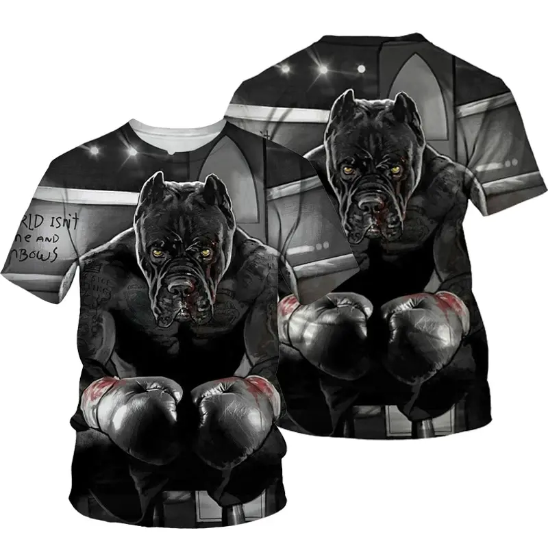 3D Print Animal Boxing T Shirt Short Sleeve O Neck Tee