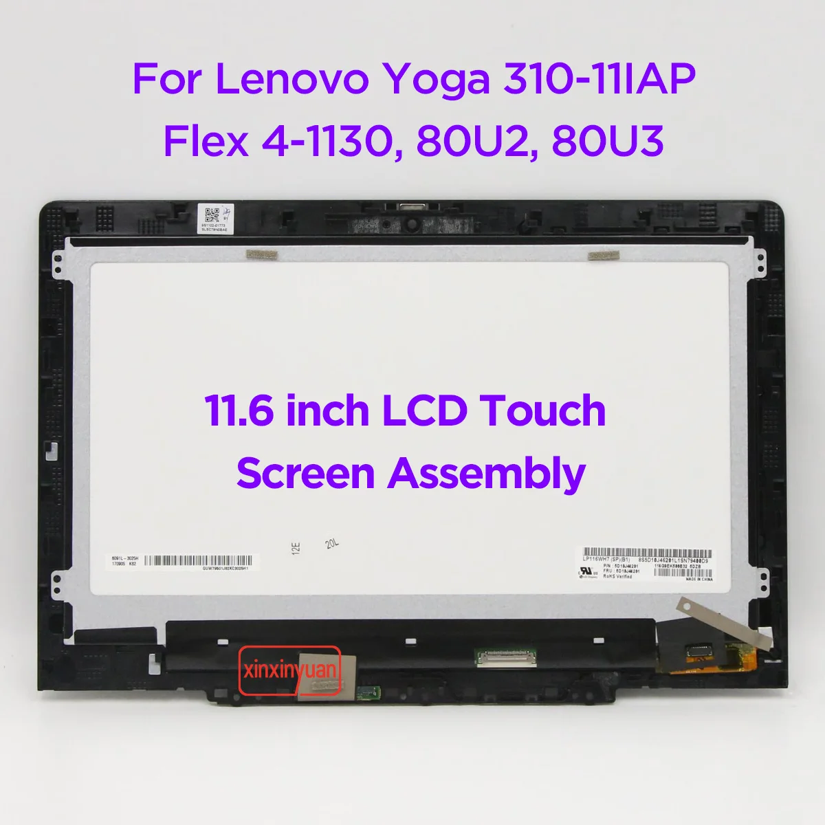 

Дигитайзер сенсорного ЖК-экрана 11,6 дюйма в сборе для Lenovo Yoga 310-11IAP Flex 4-1130 80U2 80U3, замена дисплея Martrix 1366x768