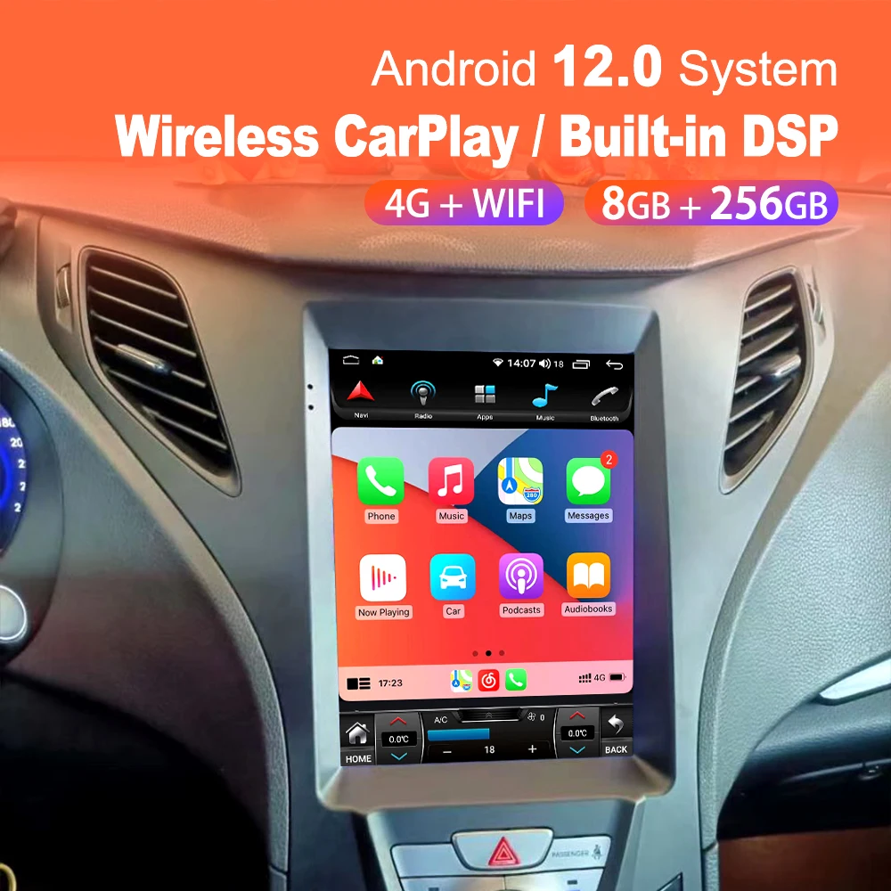 

Автомобильный мультимедийный плеер, экран 8 + 256 ГГц Tesla, Android 12, для Hyundai Azera 2011 2012, GPS, радио, стерео, навигатор, бесплатная карта