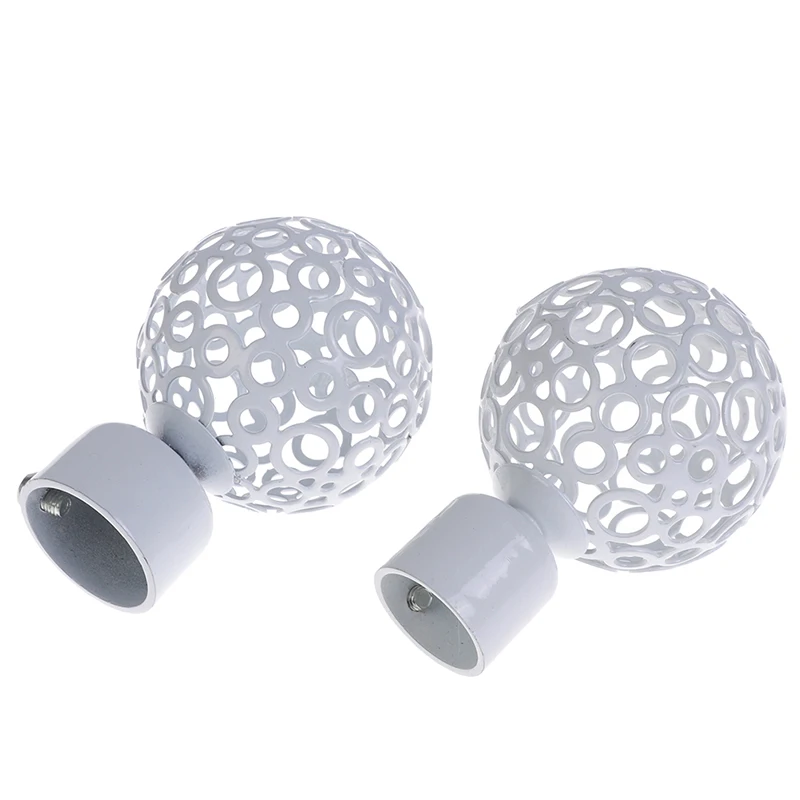 2Pcs 22mm 28mm Dia Drapery Curtain Rods Iron Ends Caps Finials Accessories