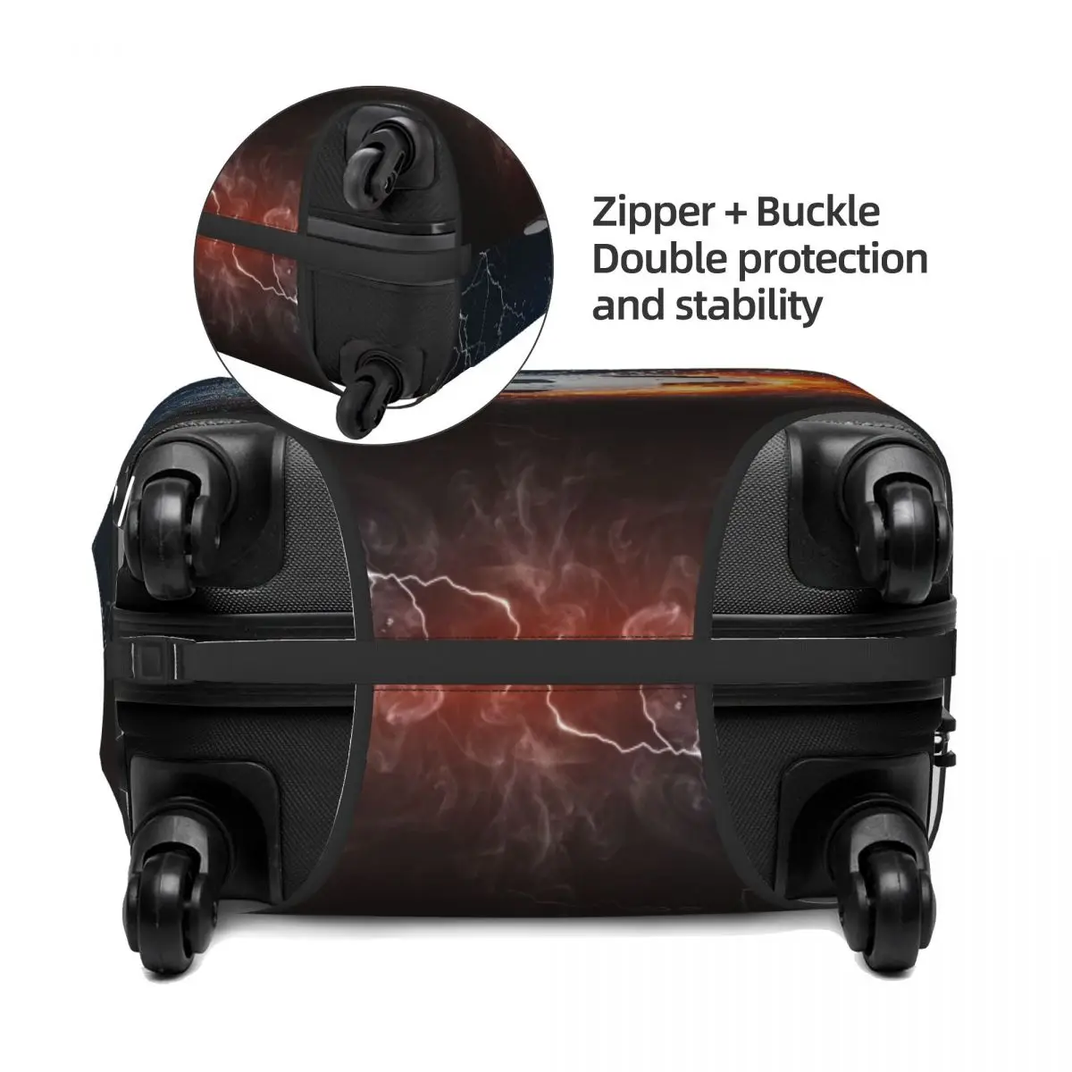 Soccer In Fire And Water Luggage Cover Elastic Football Travel Suitcase Protective Covers Fits 18-32 Inch