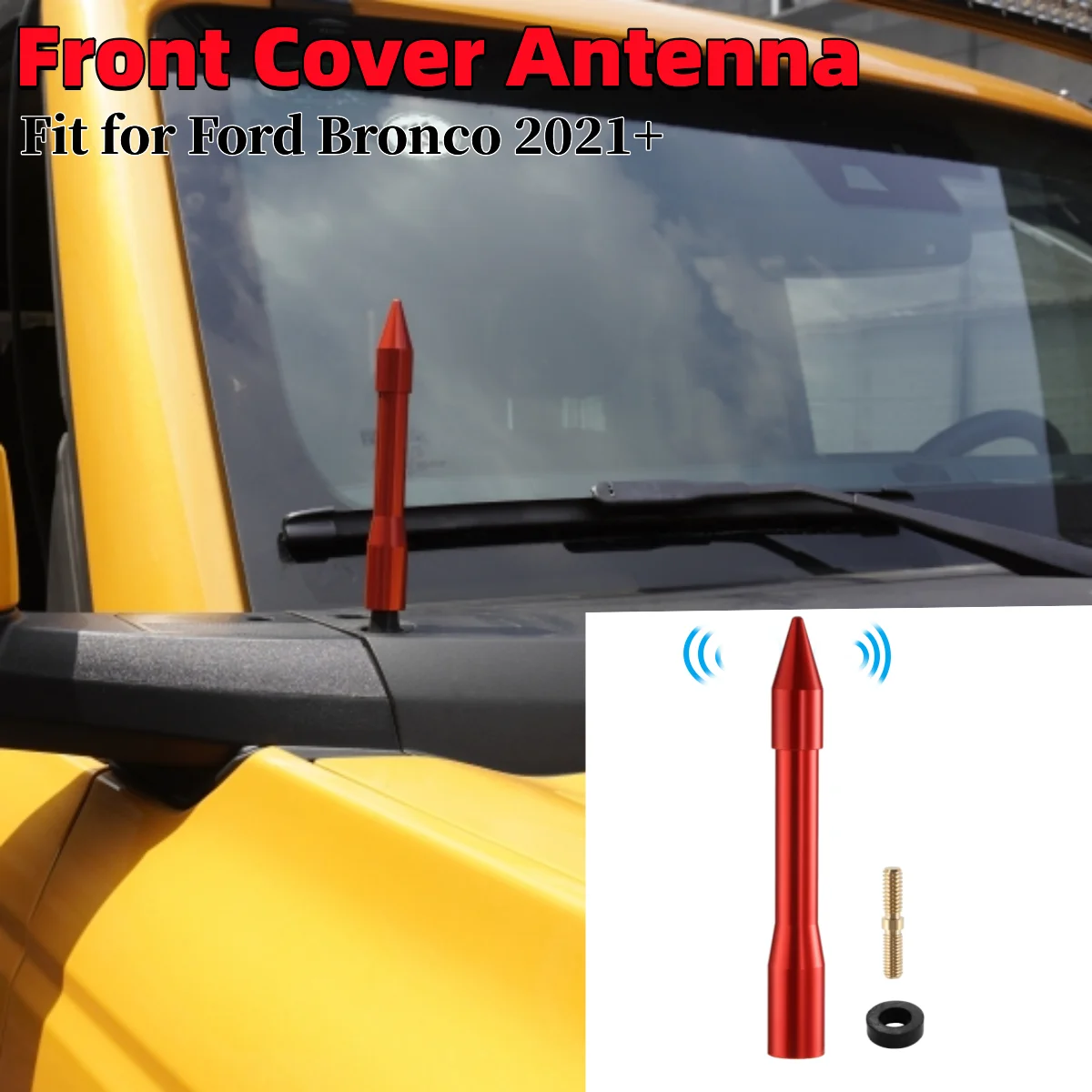 

Car Antenna Easy Installation Car Front Cover AM FM Radio Antenna Fit for Ford Bronco 2021+