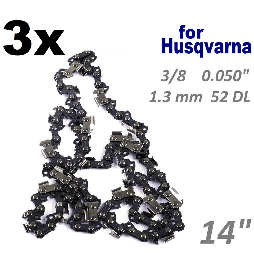 3Pcs 14 35cm Kettensäge Kette 1,3 MM 3/8 0.050 52 Passt Für HUSQVARNA 135  235 236 garten Power Werkzeug Kettensäge Teile Zubehör - AliExpress