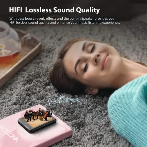 RUIZU 메탈 블루투스 5.0 MP3 음악 플레이어 M7, 내장 스피커, 2.8 인치 풀 터치 스크린, HIFI 워크맨, FM 전자책 보수계 포함 5