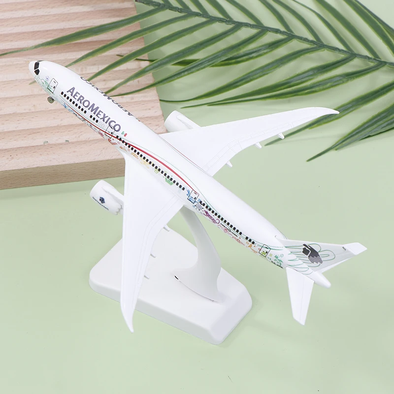 20cm Mexican Air AEROMEXICO Airlines Boeing 787 B787 Airways Alloy Metal Airplane Model Diecast Plane Model Wheels Aircraft 4