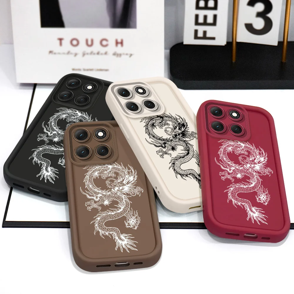 Elegant Dragon Pattern Soft Phone Case - Staircase Design