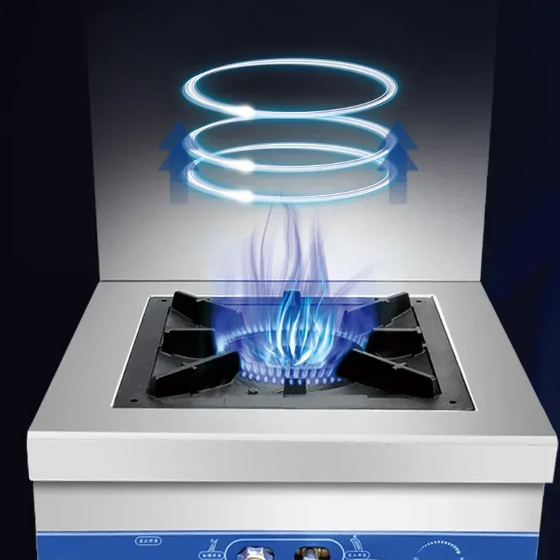 Commercial Gas Stove Single Cooker Stainless Steel Low Soup Furnace Canteen Kitchen Cooker High Flame With Fan 120w Gas Stove 4