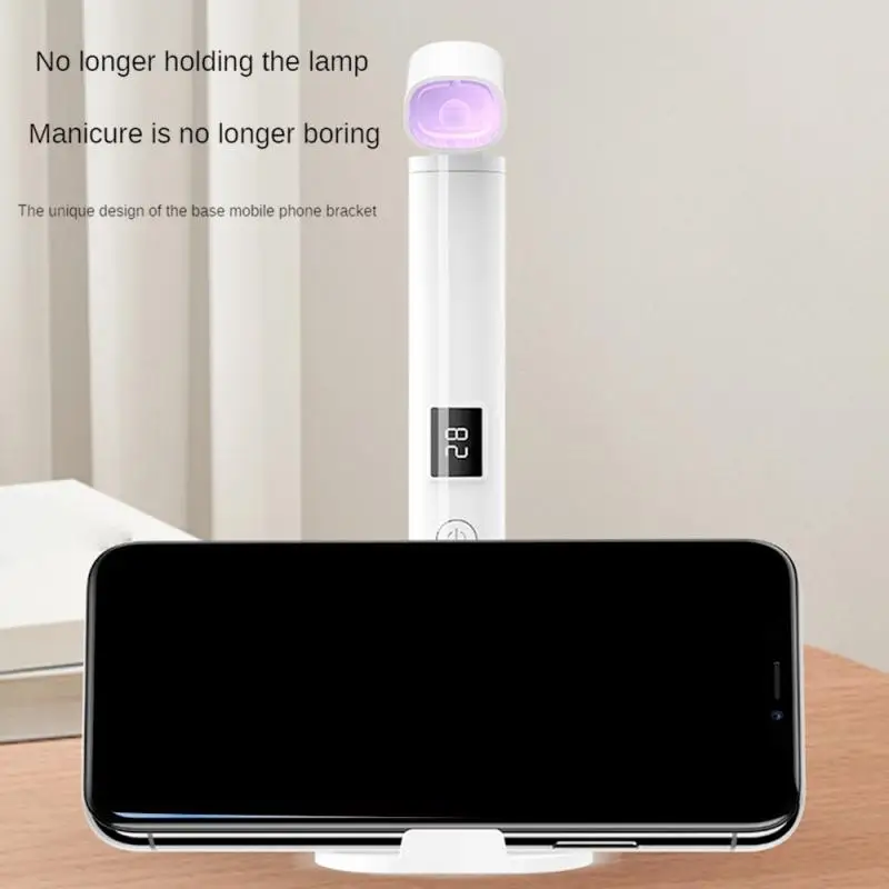 휴대용 미니 UV LED 네일 드라이어, 360 ° 회전 UV 라이트 램프, 젤 네일 광택제, 마그네틱 거치대, 빠른 건조, 휴대용 램프