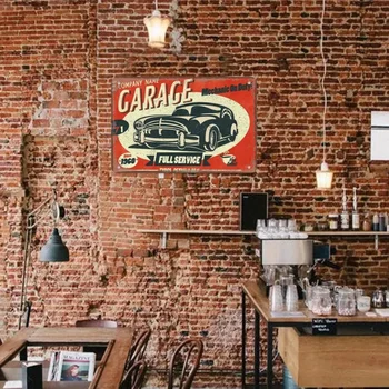 Vintage Metal Tin Signs Decor Car Service Metal Posters Plate Classic Truck Garage Gas Station City Taxi Tin Signs Wall Decor 6