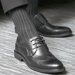 1 Pairs Summer Men's Ribbed Business Dress Socks Casual Striped Breathable Business Stockings Man Underwear Clothing