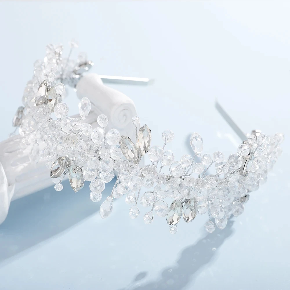 Handmade Wedding Bride Rhinestones Tiaras Crowns Bridal Headband Costume Hair Accessories For Women bridal hair accessories hair accessories