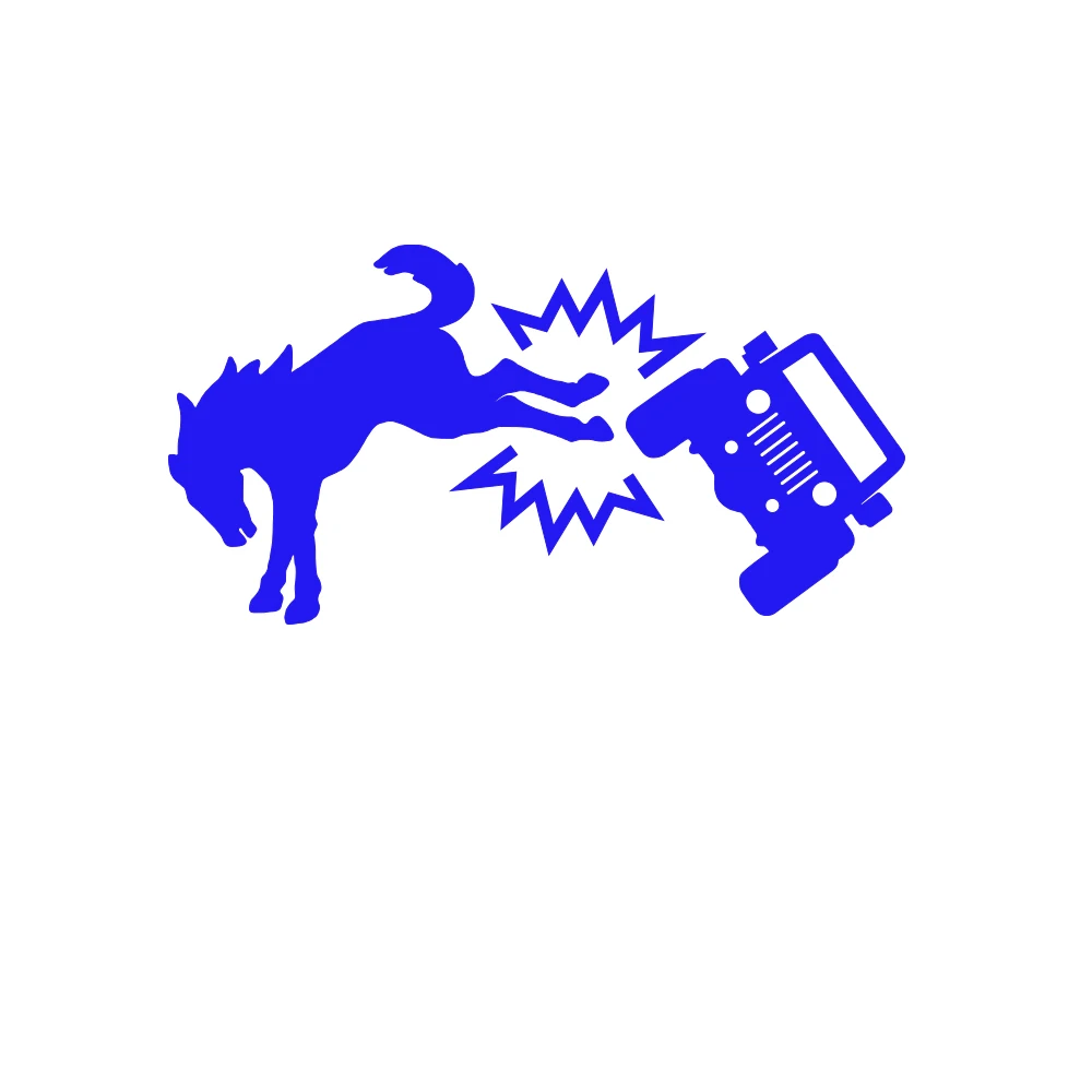 Humorous Bucking Kicking Car Bumper Sticker - Waterproof Die-Cut Decoration