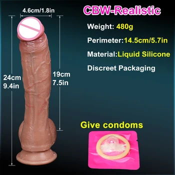 Realistic Big Double Penetration Dildo Anal Plug Toys for Adults 18 Soft Woman Masturbators Long Penis Suction Cup Silicone Dick 4