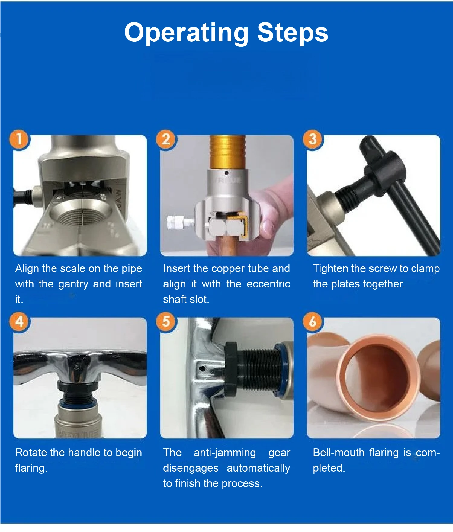 VFT-808 HVAC Copper Tube Flaring Tool 4-32mm Eccentric Tube Expander for AC Refr