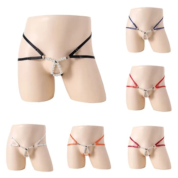 Comoda custodia da uomo per indumenti da notte alla moda, trasparente, perizoma elastico sexy, mutande senza schienale, perizoma bikini 1