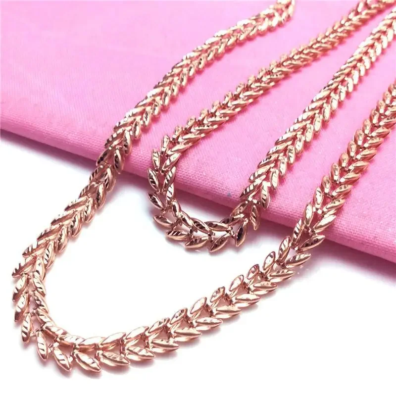 

585 Purple Gold New Classic Men's and Women's Hip Hop Chunky Chains Necklace Charm Geometric Plated 14K Rose Gold Couple Gift