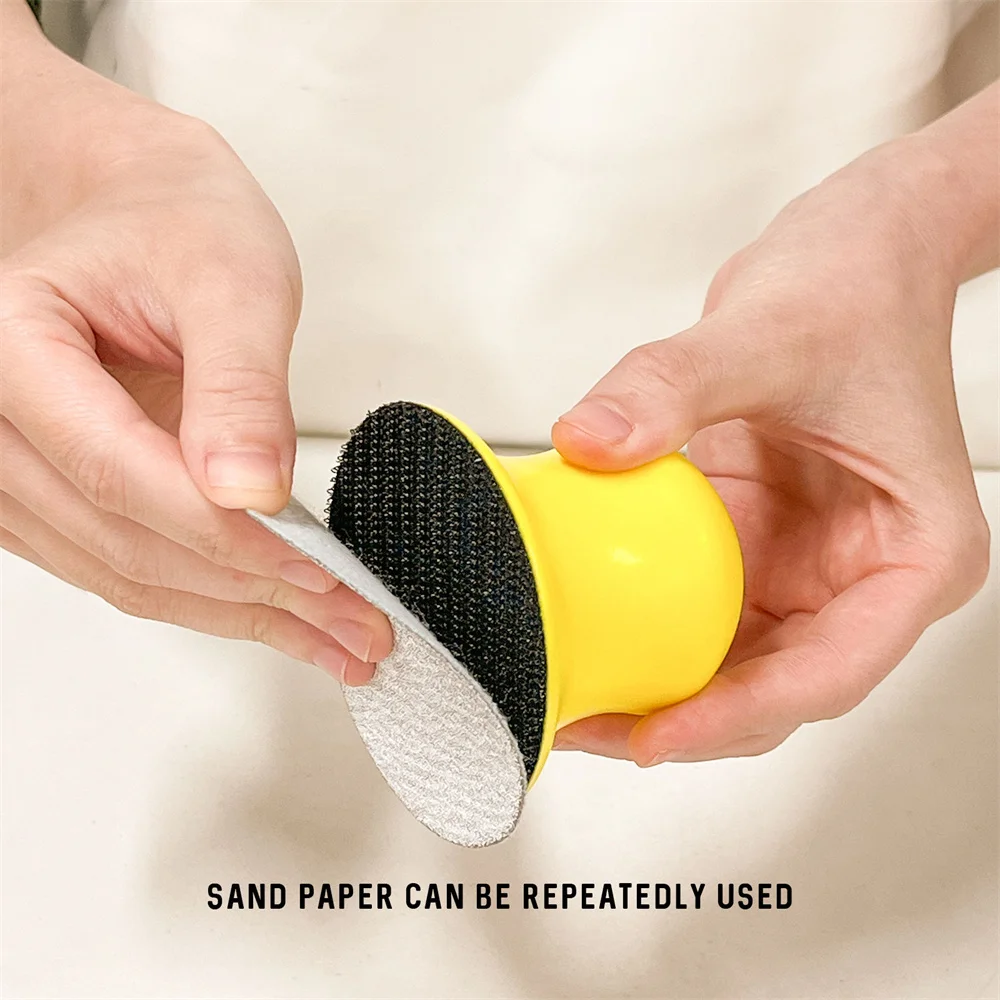 Boowan Nicole Hook and Loop Sanding Disc Sandpaper with 1/3 Inch Hand Sander Block Pad for Concrete Terrazo Polishing
