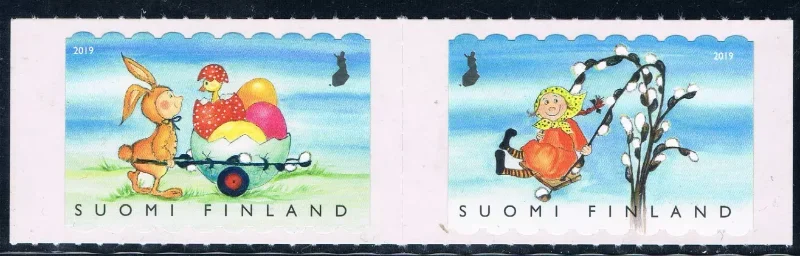 

2 шт., финская почтовая печать, 2019, пасхальный день, НАСТОЯЩИЕ Оригинальные штампы для коллекции, MNH