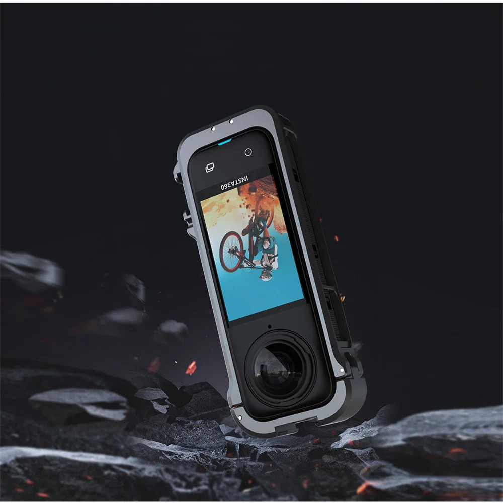Magnetischer Metallrahmen-Kaninchenkäfig für Insta360 X4 Schutzhülle mit Cold Shoe 1/4 Erweiterungshalterung Action-Kamera-Zubehör – Detail 1