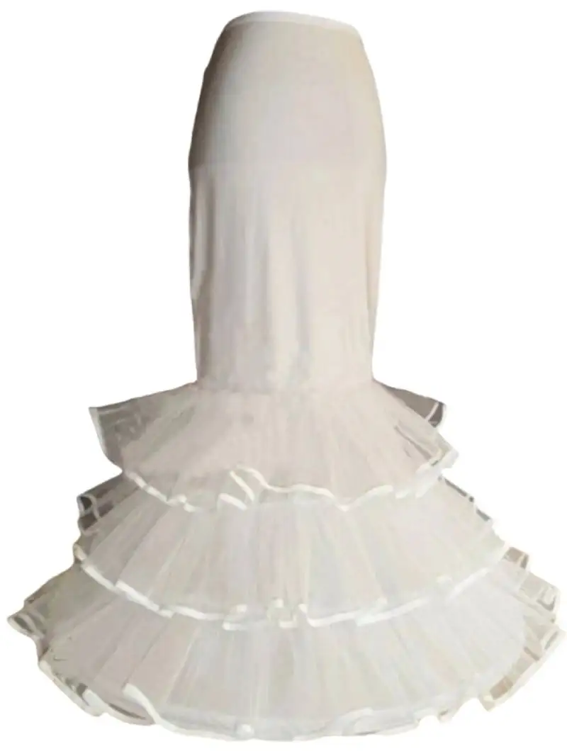 Romantische Braut Petticoats weiß 1 Reifen 3 Schichten formelles Kleid Unterrock Krinoline Meerjungfrau Korsett Hochzeit Accessoires