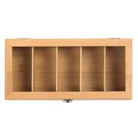 Multifunctional Bamboo System Tea Bag Jewelry Organizer Storage Box 5 Compartments Tea Box Organizer Sugar Container 1
